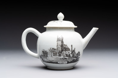 A Chinese grisaille 'Scheveningen' and 'Workum' teapot, Qianlong