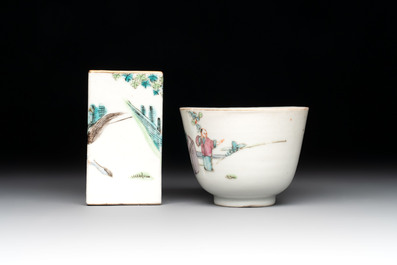 A varied collection of six Chinese famille rose wares, signed Hong Yishun 洪義順 and Luo Yongda 羅永發, Guangxu mark, 19/20th C.