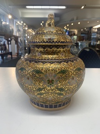 Four pairs of Chinese cloisonn&eacute; vases, 20th C.