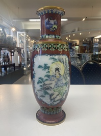 Four pairs of Chinese cloisonn&eacute; vases, 20th C.