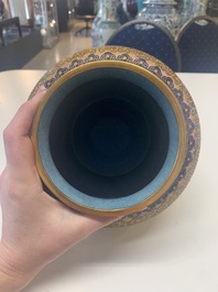 Four pairs of Chinese cloisonn&eacute; vases, 20th C.