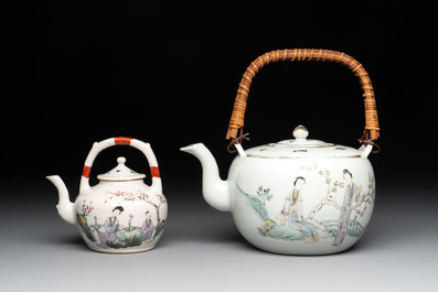 A varied collection of six Chinese famille rose wares, signed Hong Yishun 洪義順 and Luo Yongda 羅永發, Guangxu mark, 19/20th C.