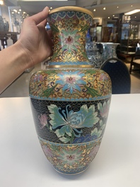 Four pairs of Chinese cloisonn&eacute; vases, 20th C.