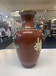 Four pairs of Chinese cloisonn&eacute; vases, 20th C.