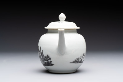 A Chinese grisaille 'Scheveningen' and 'Workum' teapot, Qianlong