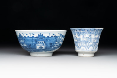 Ten Chinese blue and white wares, Jin Tang Fa Ji 錦堂發記 and Wan Yu 玩玉 mark, 18/20th C.