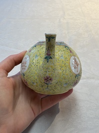 Four Chinese famille rose teapots, Luo Yong Sheng Hao 罗永盛号 mark, 20th C.