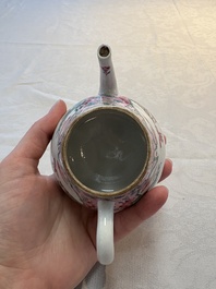 A pair of Chinese famille rose teapots and covers, Yongzheng