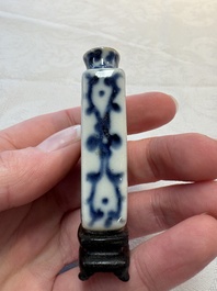 Four Chinese famille rose and verte snuff bottles, dragon and Qianlong marks, 19th C.