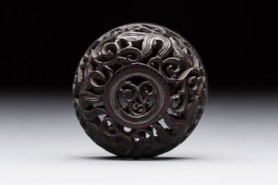 A Chinese doucai 'bajixiang' vase with a reticulated wooden cover, Yongzheng mark, 19/20th C.