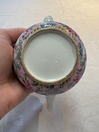A pair of Chinese famille rose teapots and covers, Yongzheng