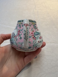 A pair of Chinese famille rose teapots and covers, Yongzheng