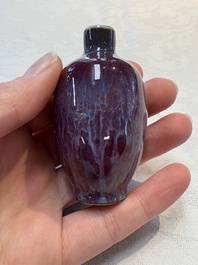 A Chinese flamb&eacute;-glazed snuff bottle, 18/19th C.
