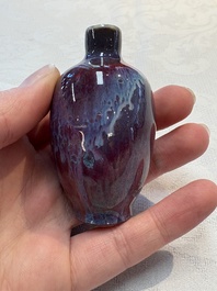 A Chinese flamb&eacute;-glazed snuff bottle, 18/19th C.