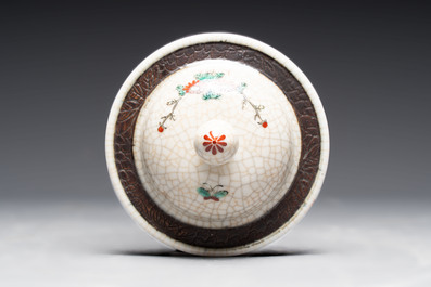 Ten Chinese Nanking famille rose and verte vases, 19/20th C.