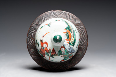 Ten Chinese Nanking famille rose and verte vases, 19/20th C.