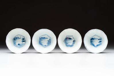 16 Chinese blue and white wares, Kangxi/Yongzheng