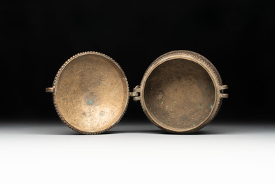 A varied collection of ten Indian bronze objects, 19/20th C.