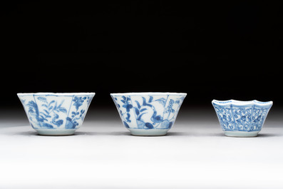 16 Chinese blue and white wares, Kangxi/Yongzheng