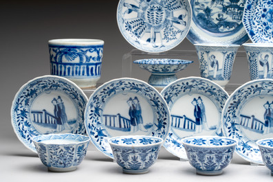 20 Chinese blue and white wares, 19th C.
