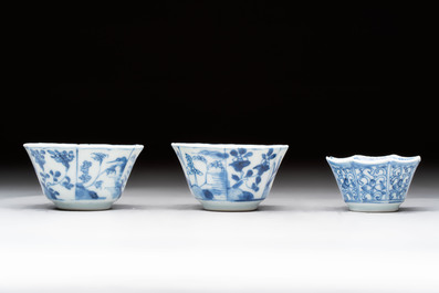 16 Chinese blue and white wares, Kangxi/Yongzheng