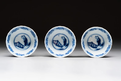 20 Chinese blue and white wares, 19th C.