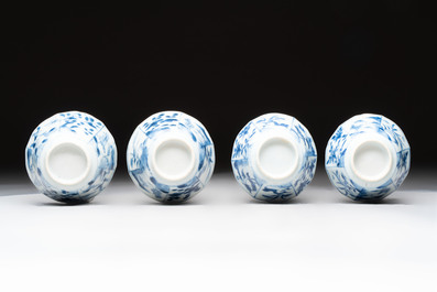 16 Chinese blue and white wares, Kangxi/Yongzheng