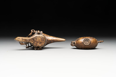 A varied collection of ten Indian bronze objects, 19/20th C.