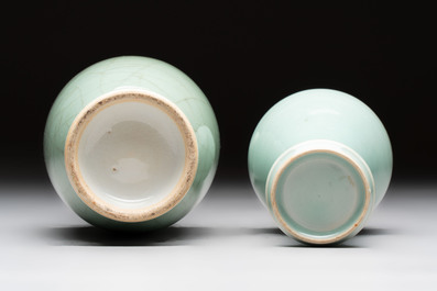Two Chinese celadon-glazed vases, 19th C.