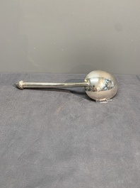 A silver tazza, four boxes and a large spoon, China and Thailand 19/20th C.