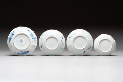 16 Chinese blue and white wares, Kangxi/Yongzheng