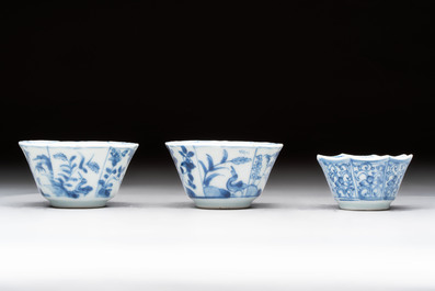 16 Chinese blue and white wares, Kangxi/Yongzheng