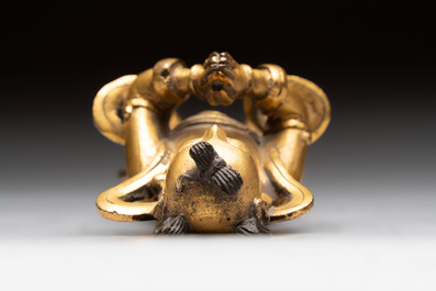 A Chinese gilt-bronze figure of Sudhana, 16/17th C.