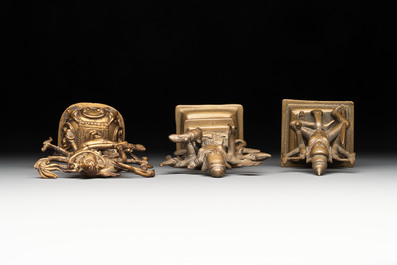 Seven bronze figures of deities and a religious relief plaque, India and Nepal, 18/19th C.