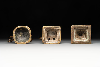 Seven bronze figures of deities and a religious relief plaque, India and Nepal, 18/19th C.