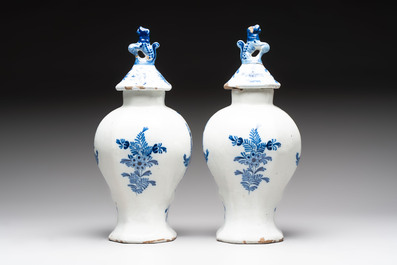 Three plates, a pair of covered vases and a jug, The Netherlands and Spain, 18/19th C.