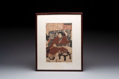 Utagawa Toyokuni I 歌川豊国 (1769-1825):'Four Woodblock Prints', Edo, 19th C.