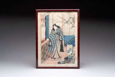 Utagawa Toyokuni I 歌川豊国 (1769-1825):'Four Woodblock Prints', Edo, 19th C.