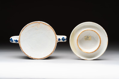 A polychrome Dutch Delft 'orangist' butter tub, 18th C.