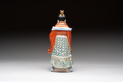 Three Chinese famille rose figures, Cai Yong Xin Zao 蔡永新造 mark, 19/20th C.