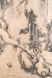 Huai Tang Shi 槐堂氏: 'Mountainous landscape after Shen Zhou', ink on paper