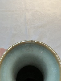 Two Chinese celadon-glazed vases, 19th C.
