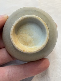 Thirteen Chinese blue and white 'Hatcher Cargo' cups and three celadon-glazed cups, Transitional period