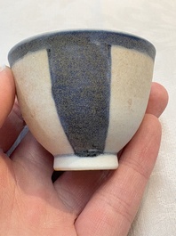 Thirteen Chinese blue and white 'Hatcher Cargo' cups and three celadon-glazed cups, Transitional period