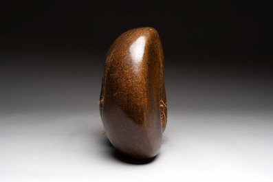 A coco de mer or sea coconut (Lodoicea maldivica), polished, Seychelles