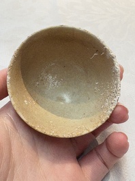 Thirteen Chinese blue and white 'Hatcher Cargo' cups and three celadon-glazed cups, Transitional period