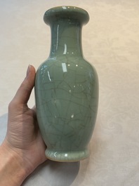 Two Chinese celadon-glazed vases, 19th C.
