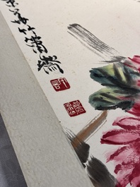 Linlu Xu 许麟庐 (1916-2011): 'Bird and chrysanthemum', ink and colour on paper