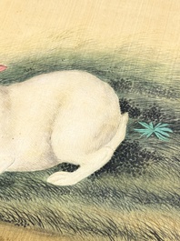 Ma Jin 馬晉 (1900-1970): 'Sheep, Donkeys, Rabbits and a Polar bear', ink and colour on silk