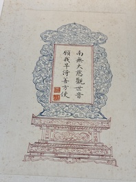In the manner of Pu Xinyu 溥心畬 (1896-1963): 'Album of Buddha's hands', ink and colour on paper
